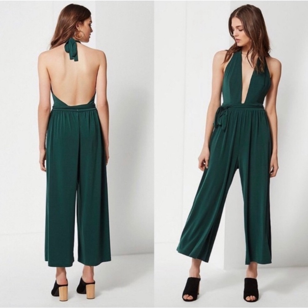 Urban Outfitters Daria Plunging Tie Jumpsuit